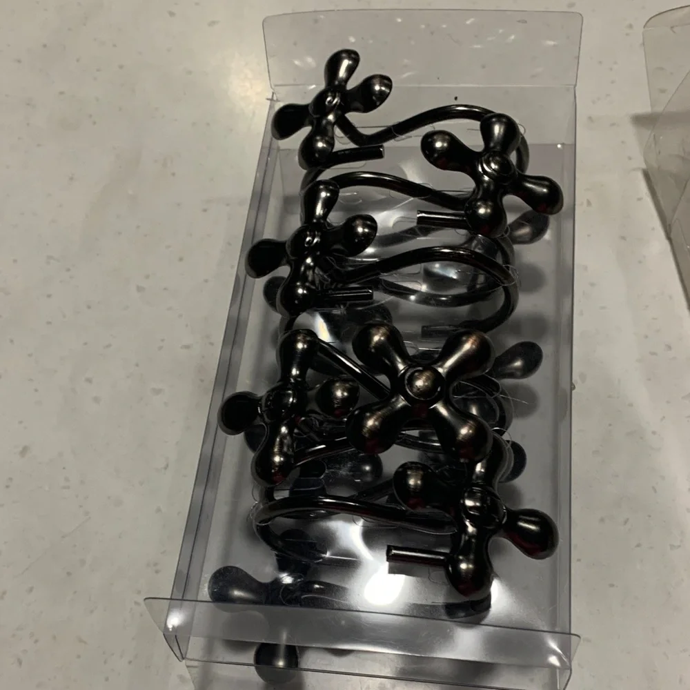 Water Tap Shower curtain hooks 12 pack Hot & Cold Metal hooks NEW Unique & Rare